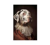 Impression d'art portrait dalmatien, image de chien de la Renaissance en vêtements, impression d'art modifiée, tête d'animal corps humain-1