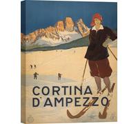 Impression d'art sur toile, affiche vintage - Cortina, 1920 - 50x70 cm