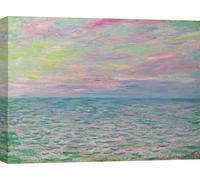 Impression d'art sur toile - Claude Monet, Coucher de soleil à Pourville - 60x40 cm