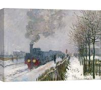 Impression d'art sur toile - Claude Monet, Le train dans la neige - 120x90 cm