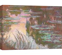 Impression d'art sur toile - Claude Monet, Nymphéas au coucher du soleil - 60x40 cm