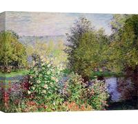Impression d'art sur toile - Claude Monet, Un coin du jardin à Montgeron - 60x40 cm