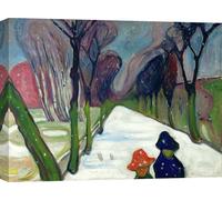 Impression d'art sur toile - Edvard Munch, rue dans la neige - 60x40 cm