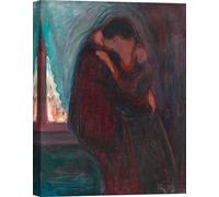 Impression d'art sur toile Edvard Munch, The Kiss (Le baiser) - 100x70 cm