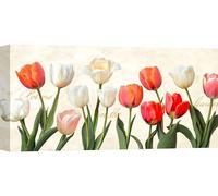 Impression d'art sur toile, fleurs style shabby chic - Teo Rizzardi - Poems in the Garden - 120x60 cm