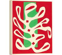 Impression d'art sur toile, Henri Matisse, Algues blanches sur fond rouge et vert, 1947 - 70x50 cm