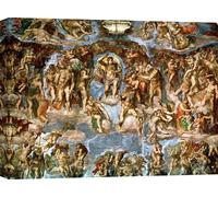 Impression d'art sur toile - Michelangelo Buonarroti, Le Jugement dernier - 120x90 cm