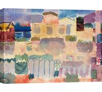 Impression d'art sur toile Paul Klee, Garden in St. Germain, The European Quarter Near Tunis - 70x50 cm