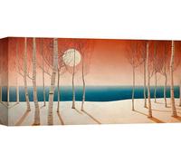 Impression d'art sur toile, paysage de style nordique - Sayaka Miko - Clair de lune sur la mer - 100x50 cm