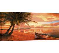 Impression d'art sur toile - Paysages - Adriano Galasso, Coucher de soleil sous les tropiques - 120x60 cm