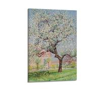 Impression d'art sur toile - Peinture à l'huile d'arbre en fleurs - Paysage de verger - Œuvre d'art - Décoration de ferme - Arbres - Peinture à l'huile antique - Art mural pour décoration de chambre