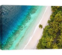Impression d'art sur toile, photo de mer - plage tropicale, vue aérienne - 100x70 cm