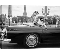 Impression d'art sur toile, photo en noir et blanc - Julian Lauren, In Paris - 120x90 cm