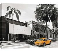 Impression d'art sur toile, photo mode - Julian Lauren, Rodeo Drive, Beverly Hills, Californie (BW) - 70x50 cm