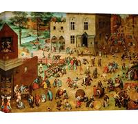 Impression d'art sur toile - Pieter Bruegel the Elder, Children's Games (Jouets d'enfants) - 100x70 cm