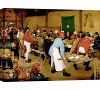 Impression d'art sur toile - Pieter Bruegel the Elder, Peasant Wedding (banquet de mariage) - 80x60 cm