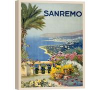 Impression d'art sur toile, poster vintage, Sanremo - Taille 90x120 cm