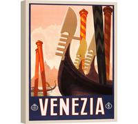 Impression d'art sur toile, poster vintage, Venise - Taille 50x70 cm