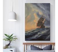 Impression d'art sur toile représentant une mer agitée, décoration murale pour chambre à coucher, cuisine, moderne, cadeaux pour femmes et hommes, 20 x 30 cm