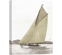 Impression d'art sur toile Voiliers vintage - Victorian sloop on Sydney Harbour - 70x50 cm