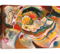 Impression d'art sur toile - Wassily Kandinsky, Little Painting with Yellow (Improvisation), 1914 - 120x90 cm