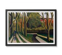 Impression d'art The Banks Of The Bièvre Near Bicêtre Henri Rousseau - Poster d'exposition post-impressionnisme - Nature primitivisme - Décoration murale - A4 (cadre noir) - 32,7 x 24,1 cm