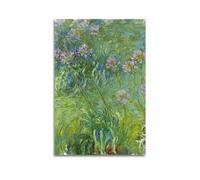 Impression d'art vintage Claude Monet, Agapanthus 1914 - Art mural sur toile - célèbre affiche décorative sur toile - Affiches murales et art imprimé moderne pour chambre à coucher - 50,8 x 76,2 cm