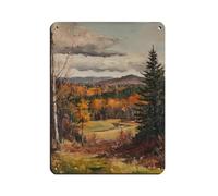 Impression d'art vintage en métal Fall in New England pour pub, club, café, bar, maison, décoration murale, poster rétro 30 x 40 cm