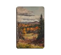 Impression d'art vintage en métal « Fall in New England » pour pub, club, café, bar, maison, décoration murale, affiche rétro 20 x 30 cm