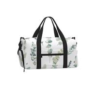 Impression de brindilles de Verdure Naturelle Blanche,Sac de Sport bandoulière à Main, Sac de Voyage Grande capacité pour Femmes et Hommes