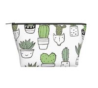 Impression de Cactus dessinée à la Main, Trousse de Toilette Trousse de Maquillage Sac à cosmétiques Trousse de Toilette de Voyage Portable