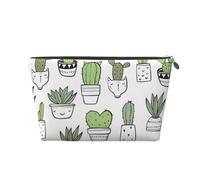 Impression de Cactus dessinée à la Main, Trousse de Toilette Trousse de Maquillage Sac à cosmétiques Trousse de Toilette de Voyage Portable