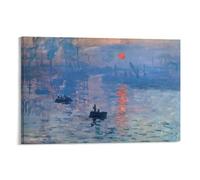 Impression de Claude Monet - Impression sur toile moderne - Motif lever du soleil - 40 x 60 cm