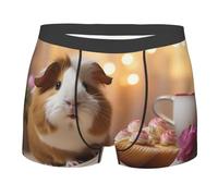 Impression De Cochons d'Inde Et De Cupcakes Caleçons Boxers Extensible Boxer Homme Ajustés Boxers Homme pour Quotidien Été XXL