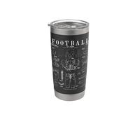 Impression de dessin vintage de football américain Gobelet isotherme en acier inoxydable double paroi