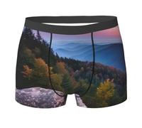Impression De Falaise des Monts Smoky Mountains Canadiens Boxers Respirant Boxer Homme Extensible Trunk pour Sports Quotidien Hommes L