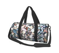 Impression de Galets colorés de Plage, Sac de Voyage de Grande capacité, Sac à Main Rond, Sac de Voyage de Sport, fourre-Tout, Sac de Fitness