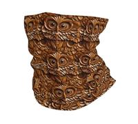 Impression De Hibou en Grain De Bois Echarpe Gaiter 26X30Cm Séchage Rapide Headwrap Multi-Usage Bandeau Magique pour Course À Pied Jogging Femme