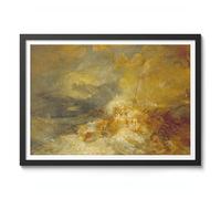 Impression de Joseph Mallord William Turner, une catastrophe en mer, impression d'art classique, exposition d'art romantique, décoration d'intérieur, image de décoration d'intérieur, A5 (cadre noir