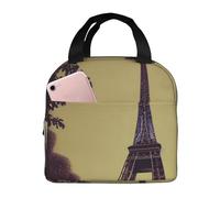 Impression De La Tour Eiffel À Paris Sacs Glaciere Isolé Sacs Dejeuner Imperméable Sac Déjeuner Pour École Voyages Homme 22X20X13Cm