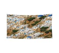 Impression de l'architecture grecque - Bannière personnalisable pour événements - Décoration extérieure/intérieure avec œillets en métal pour festivals et fêtes