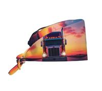 Impression De L'Autoroute Sunset Truck Bonnet Elastic Chapeaux Travail Respirants Casquette Cache Poussière pour Femmes Femme Unisexe