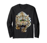 Impression de léopard Vintage Bold Leopard Wildlife Jungle Vibes Manche Longue