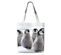 Impression de manchot empereur,Sacs d'épicerie réutilisables, sacs fourre-tout de grande capacité, sac à bandoulière en toile