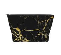 Impression de marbre d’Or Noir, Trousse de Toilette Trousse de Maquillage Sac à cosmétiques Trousse de Toilette de Voyage Portable