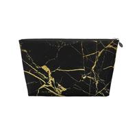 Impression de marbre d’Or Noir, Trousse de Toilette Trousse de Maquillage Sac à cosmétiques Trousse de Toilette de Voyage Portable