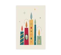 Impression de Noël, bougie sur toile, décoration murale pour salon, chambre à coucher, 20 x 30 cm