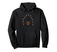 Impression de Patte de Chien « A House is Not Home Without A Dog » Sweat à Capuche, Unisexe pour Adultes, Noir, S