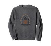 Impression de Patte de Chien « A House is Not Home Without A Dog » Sweatshirt, Unisexe pour Adultes, Chiné Foncé, M