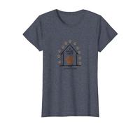 Impression de Patte de Chien « A House is Not Home Without A Dog » T-Shirt, Femme, Bleu Chiné, S